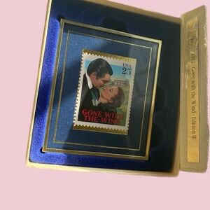 66.Collectible Stamp Gone with the Wind in Display Case Limited additions